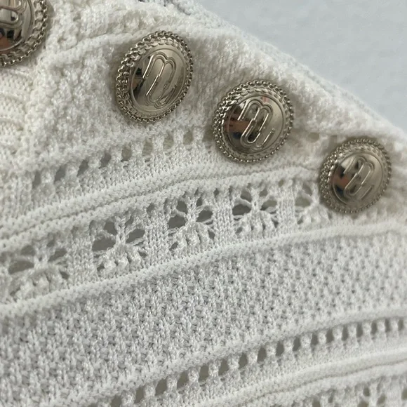 Maje Ecru Knit Sweater with Button Accents - Picture 3 of 4
